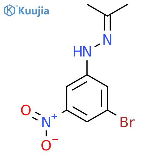 1-(3-Bromo-5-nitrophenyl)-2-(propan-2-ylidene)hydrazine structure
