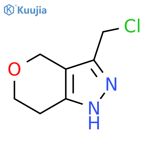 3-(chloromethyl)-1H,4H,6H,7H-pyrano[4,3-c]pyrazole structure