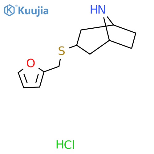 3-[(Furan-2-ylmethyl)sulfanyl]-8-azabicyclo[3.2.1]octane hydrochloride structure