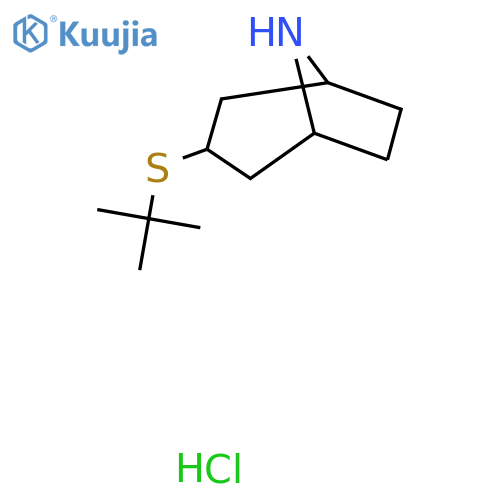 3-(Tert-butylsulfanyl)-8-azabicyclo[3.2.1]octane hydrochloride structure