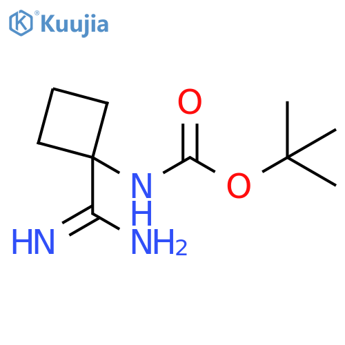 Carbamic acid, N-[1-(aminoiminomethyl)cyclobutyl]-, 1,1-dimethylethyl ester structure