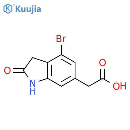 1H-Indole-6-acetic acid, 4-bromo-2,3-dihydro-2-oxo- structure