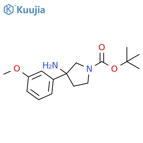 1,1-Dimethylethyl 3-amino-3-(3-methoxyphenyl)-1-pyrrolidinecarboxylate structure