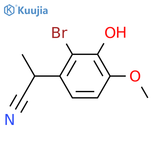 2-(2-Bromo-3-hydroxy-4-methoxyphenyl)propanenitrile structure