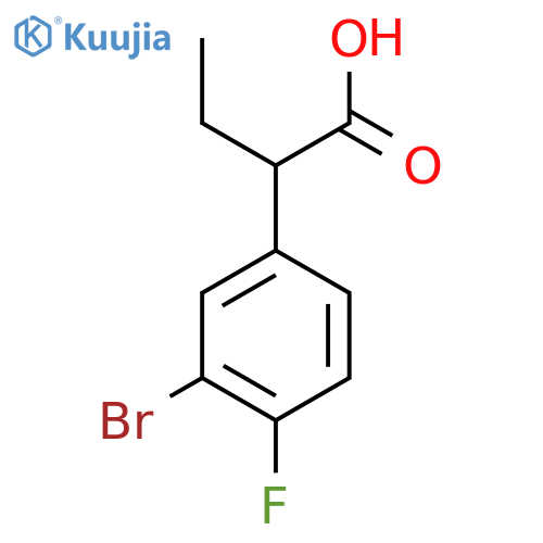 2-(3-Bromo-4-fluorophenyl)butanoic acid structure