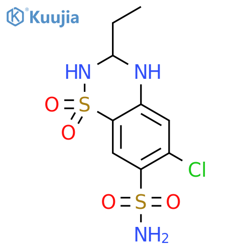 7-Chloro-2-ethyl-4,4-dioxo-1,2,3-trihydro-4-thiaquinazoline-6-sulfonamide structure