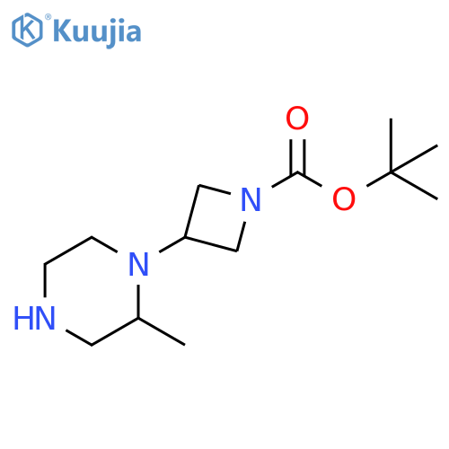 1-Azetidinecarboxylic acid, 3-(2-methyl-1-piperazinyl)-, 1,1-dimethylethyl ester structure