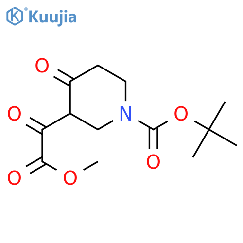 tert-butyl 3-(2-methoxy-2-oxoacetyl)-4-oxopiperidine-1-carboxylate structure