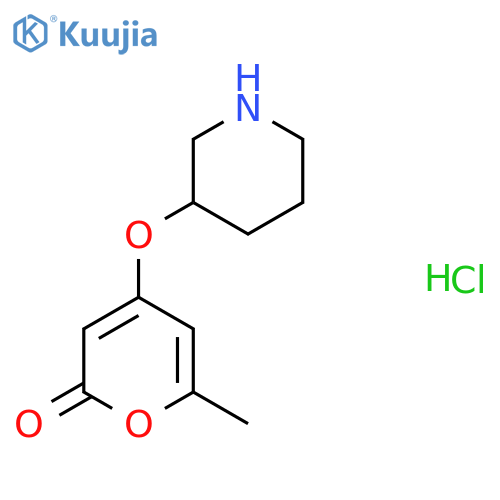 6-Methyl-4-(piperidin-3-yloxy)-2h-pyran-2-one hydrochloride structure