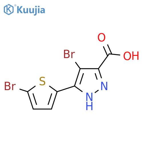 4-Bromo-3-(5-bromo-2-thienyl)-1H-pyrazole-5-carboxylic acid structure