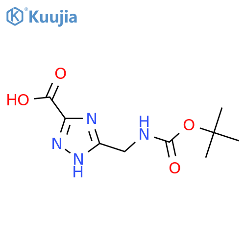 5-[[(2-methylpropan-2-yl)oxycarbonylamino]methyl]-1H-1,2,4-triazole-3-carboxylic acid structure