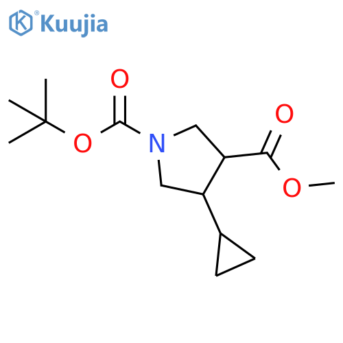 1,3-Pyrrolidinedicarboxylic acid, 4-cyclopropyl-, 1-(1,1-dimethylethyl) 3-methyl ester structure
