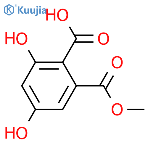 3,5-Dihydroxy-1,2-benzenedicarboxylic acid; 1-Me ester structure