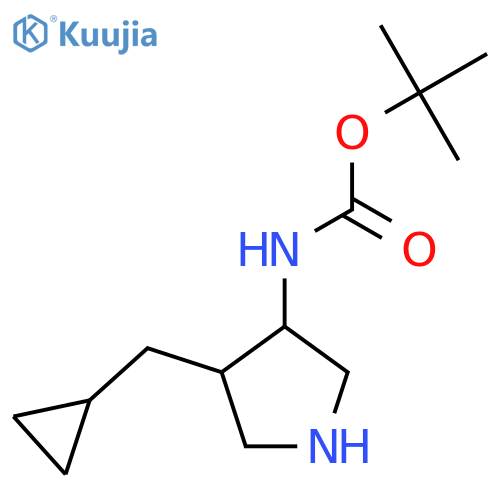 rac-tert-butyl N-[(3R,4S)-4-(cyclopropylmethyl)pyrrolidin-3-yl]carbamate structure