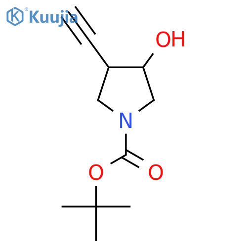Tert-butyl 3-ethynyl-4-hydroxypyrrolidine-1-carboxylate structure