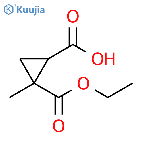 2-ethoxycarbonyl-2-methyl-cyclopropanecarboxylic acid structure