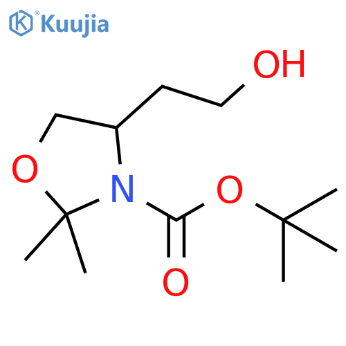 3-Oxazolidinecarboxylic acid, 4-(2-hydroxyethyl)-2,2-dimethyl-, 1,1-dimethylethyl ester structure