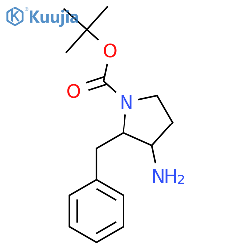 Tert-butyl 3-amino-2-benzylpyrrolidine-1-carboxylate structure