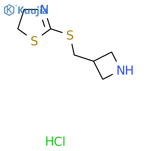 2-{[(azetidin-3-yl)methyl]sulfanyl}-4,5-dihydro-1,3-thiazole hydrochloride structure