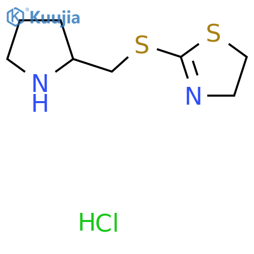 2-((Pyrrolidin-2-ylmethyl)thio)-4,5-dihydrothiazole hydrochloride structure