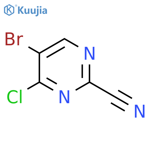5-bromo-4-chloro-pyrimidine-2-carbonitrile structure