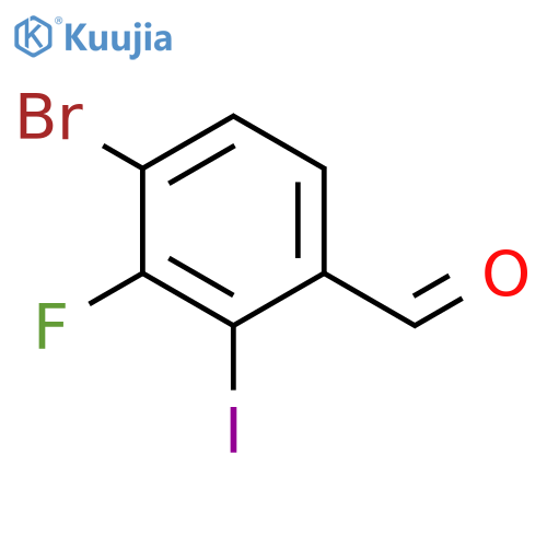 4-Bromo-3-fluoro-2-iodobenzaldehyde structure