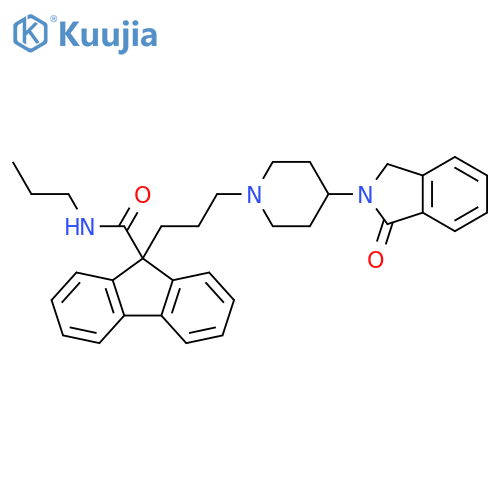 9H-Fluorene-9-carboxamide,9-[3-[4-(1,3-dihydro-1-oxo-2H-isoindol-2-yl)-1-piperidinyl]propyl]-N-propyl- structure