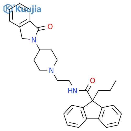 9H-Fluorene-9-carboxamide,N-[2-[4-(1,3-dihydro-1-oxo-2H-isoindol-2-yl)-1-piperidinyl]ethyl]-9-propyl- structure