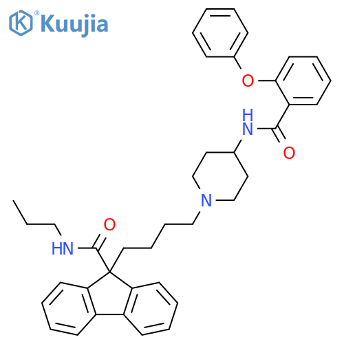 9H-Fluorene-9-carboxamide,9-[4-[4-[(2-phenoxybenzoyl)amino]-1-piperidinyl]butyl]-N-propyl- structure