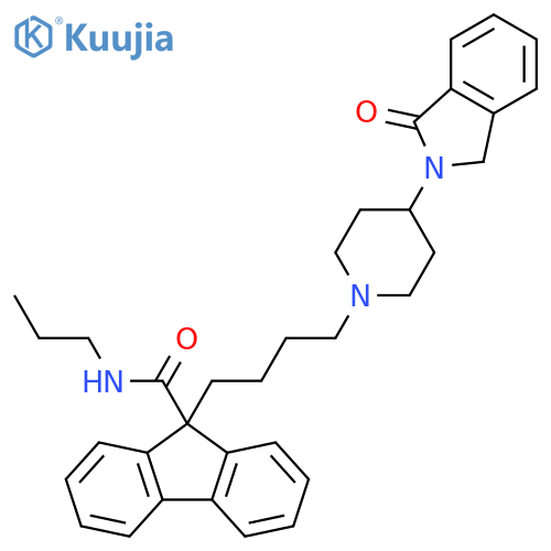 9H-Fluorene-9-carboxamide,9-[4-[4-(1,3-dihydro-1-oxo-2H-isoindol-2-yl)-1-piperidinyl]butyl]-N-propyl- structure