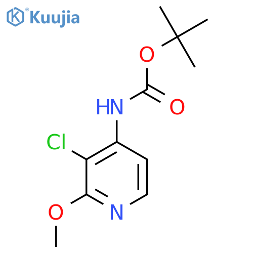(3-Chloro-2-methoxy-pyridin-4-yl)-carbamic acid tert-butyl ester structure