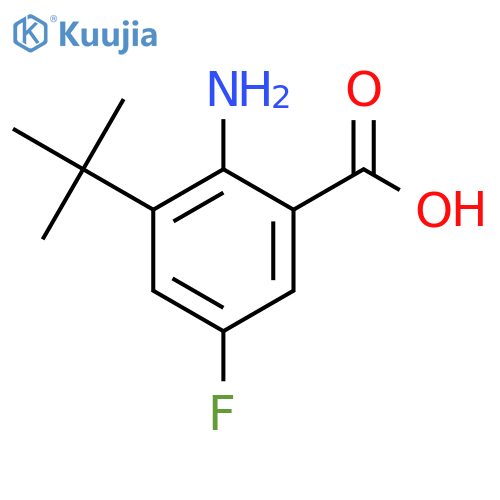 2-Amino-3-tert-butyl-5-fluoro-benzoic acid structure