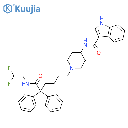 1H-Indole-3-carboxamide,N-[1-[4-[9-[[(2,2,2-trifluoroethyl)amino]carbonyl]-9H-fluoren-9-yl]butyl]-4-piperidinyl]- structure