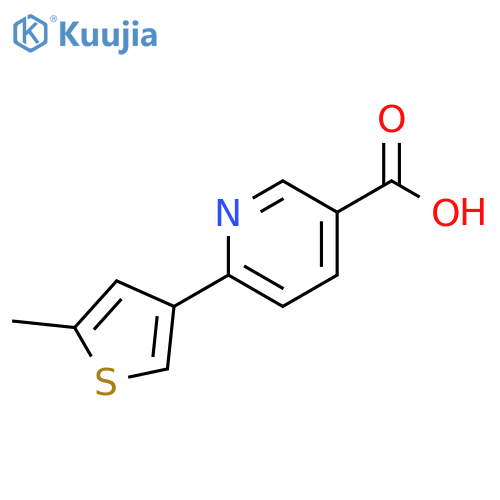 3-Pyridinecarboxylic acid, 6-(5-methyl-3-thienyl)- structure