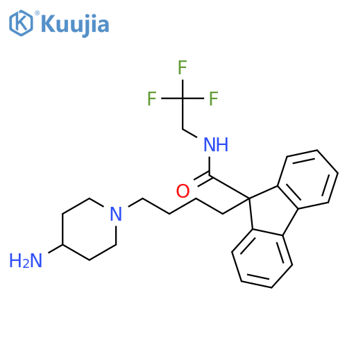 9H-Fluorene-9-carboxamide,9-[4-(4-amino-1-piperidinyl)butyl]-N-(2,2,2-trifluoroethyl)- structure