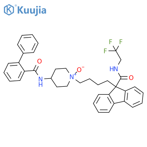9H-Fluorene-9-carboxamide,9-[4-[4-[([1,1'-biphenyl]-2-ylcarbonyl)amino]-1-oxido-1-piperidinyl]butyl]-N-(2,2,2-trifluoroethyl)- structure