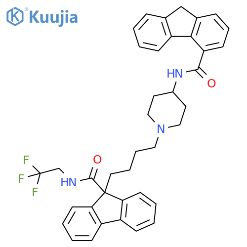 9H-Fluorene-4-carboxamide,N-[1-[4-[9-[[(2,2,2-trifluoroethyl)amino]carbonyl]-9H-fluoren-9-yl]butyl]-4-piperidinyl]- structure