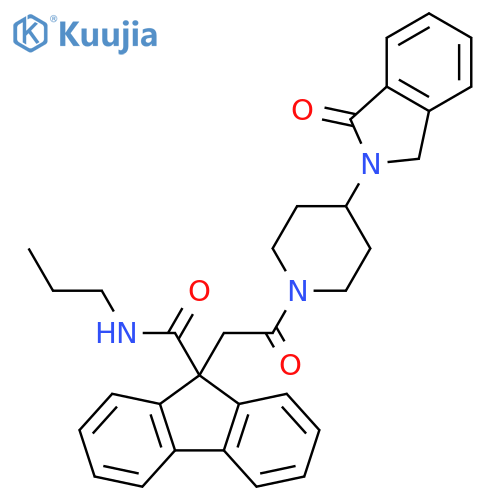 9H-Fluorene-9-carboxamide,9-[2-[4-(1,3-dihydro-1-oxo-2H-isoindol-2-yl)-1-piperidinyl]-2-oxoethyl]-N-propyl- structure