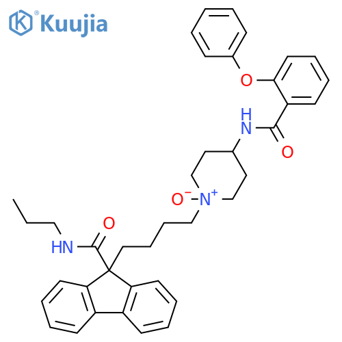 9H-Fluorene-9-carboxamide,9-[4-[1-oxido-4-[(2-phenoxybenzoyl)amino]-1-piperidinyl]butyl]-N-propyl- structure
