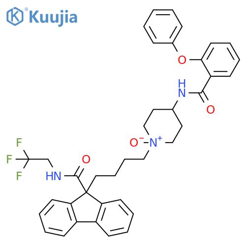 9H-Fluorene-9-carboxamide,9-[4-[1-oxido-4-[(2-phenoxybenzoyl)amino]-1-piperidinyl]butyl]-N-(2,2,2-trifluoroethyl)- structure
