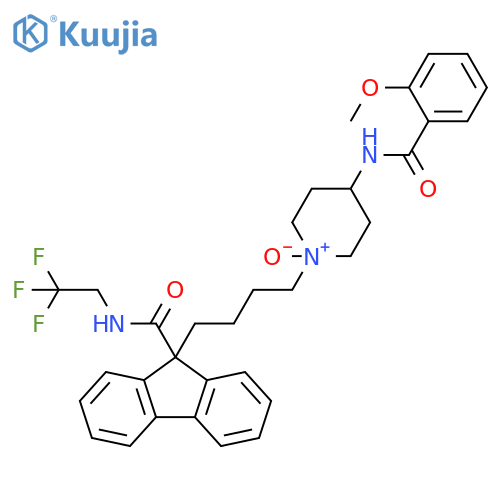 9H-Fluorene-9-carboxamide,9-[4-[4-[(2-methoxybenzoyl)amino]-1-oxido-1-piperidinyl]butyl]-N-(2,2,2-trifluoroethyl)- structure