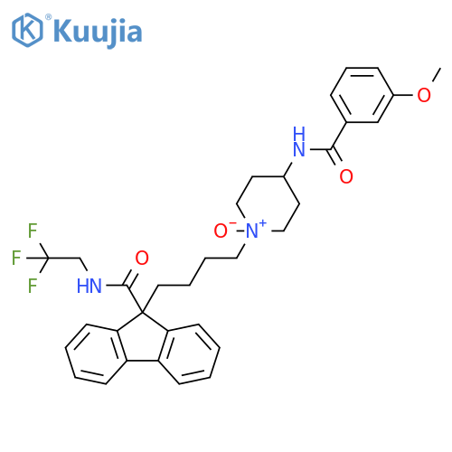 9H-Fluorene-9-carboxamide,9-[4-[4-[(3-methoxybenzoyl)amino]-1-oxido-1-piperidinyl]butyl]-N-(2,2,2-trifluoroethyl)- structure