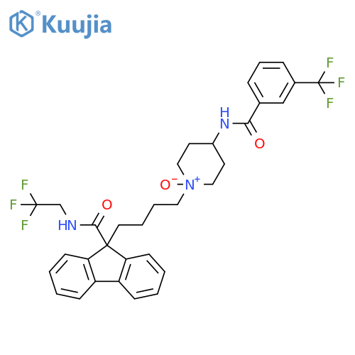9H-Fluorene-9-carboxamide,9-[4-[1-oxido-4-[[3-(trifluoromethyl)benzoyl]amino]-1-piperidinyl]butyl]-N-(2,2,2-trifluoroethyl)- structure