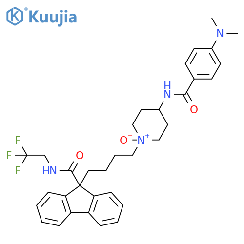 9H-Fluorene-9-carboxamide,9-[4-[4-[[4-(dimethylamino)benzoyl]amino]-1-oxido-1-piperidinyl]butyl]-N-(2,2,2-trifluoroethyl)- structure