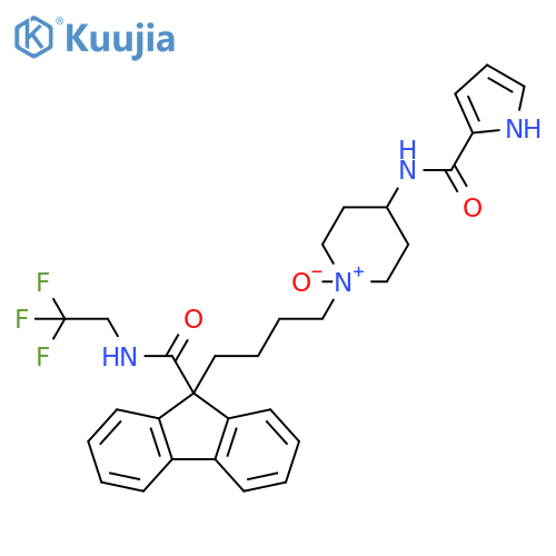 1H-Pyrrole-2-carboxamide,N-[1-oxido-1-[4-[9-[[(2,2,2-trifluoroethyl)amino]carbonyl]-9H-fluoren-9-yl]butyl]-4-piperidinyl]- structure