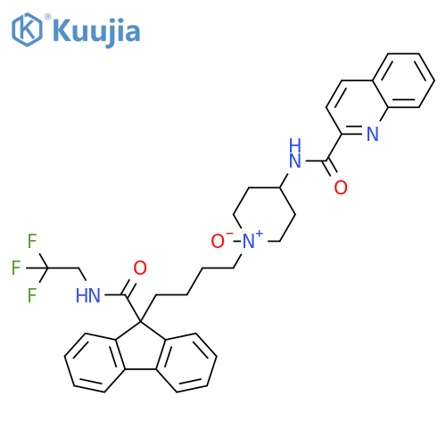 2-Quinolinecarboxamide,N-[1-oxido-1-[4-[9-[[(2,2,2-trifluoroethyl)amino]carbonyl]-9H-fluoren-9-yl]butyl]-4-piperidinyl]- structure