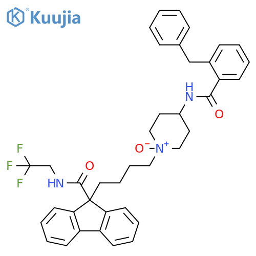 9H-Fluorene-9-carboxamide,9-[4-[1-oxido-4-[[2-(phenylmethyl)benzoyl]amino]-1-piperidinyl]butyl]-N-(2,2,2-trifluoroethyl)- structure