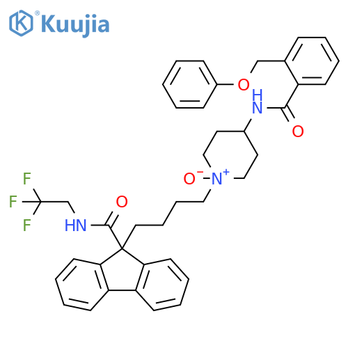 9H-Fluorene-9-carboxamide,9-[4-[1-oxido-4-[[2-(phenoxymethyl)benzoyl]amino]-1-piperidinyl]butyl]-N-(2,2,2-trifluoroethyl)- structure