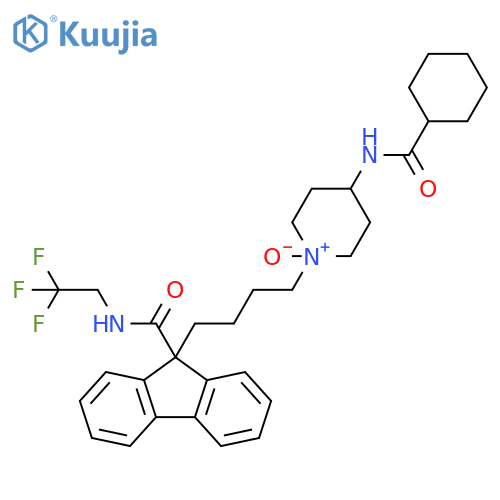 9H-Fluorene-9-carboxamide,9-[4-[4-[(cyclohexylcarbonyl)amino]-1-oxido-1-piperidinyl]butyl]-N-(2,2,2-trifluoroethyl)- structure