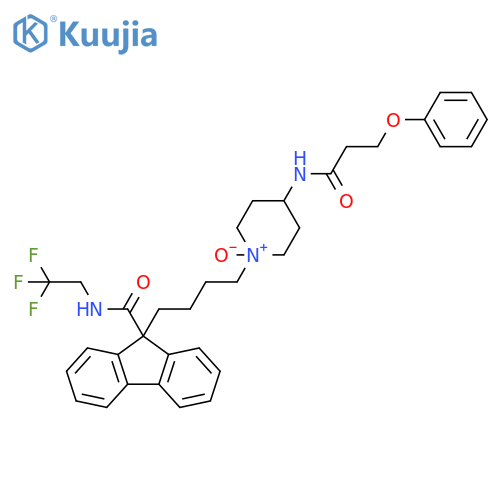 9H-Fluorene-9-carboxamide,9-[4-[1-oxido-4-[(1-oxo-3-phenoxypropyl)amino]-1-piperidinyl]butyl]-N-(2,2,2-trifluoroethyl)- structure